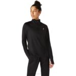 Asics Media Cremallera Mujer Rendimiento Negro Thermopolis