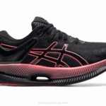 Asics metaride zapatillas negras coral ardiente para correr
