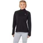 Asics mujer rendimiento 1/4 zip thermopolis negro deportivo
