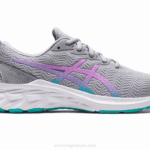 Asics NovaBlast 2 Escuela Primaria Gris Piedmont y Brillo Lavanda