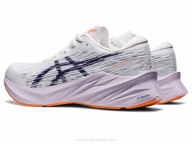 Asics Novablasto 3 Zapatillas Blancas y Azules para Correr - Image 3