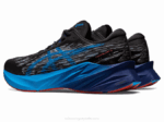Asics Novablasto 3 Zapatillas Negro Azul Isla Rendimiento Deportivo - Image 3