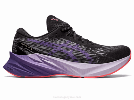 Asics Novablasto 3 Zapatillas Negro Púrpura Polvoriento Confort y Estilo
