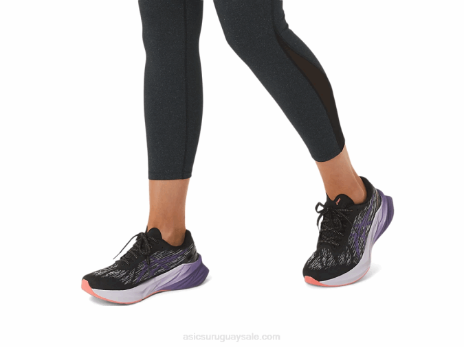 Asics Novablasto 3 Zapatillas Negro Púrpura Polvoriento Confort y Estilo - Image 8
