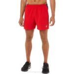 Asics pantalón corto 5 pulgadas hombre rojo eléctrico jaspeado