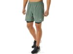 Asics pantalón corto 7 en 2 en 1 hombre verde brezo azul francés fresco y versátil