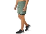 Asics pantalón corto 7 en 2 en 1 hombre verde brezo azul francés fresco y versátil - Image 3
