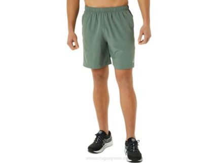 Asics pantalón corto 7 pulgadas hombre estampado verde liquen azul francés