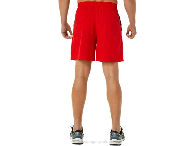 Asics pantalón corto 7 pulgadas hombre rojo fuego gris estampado ligero - Image 2