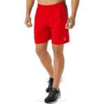 Asics pantalón corto 7 pulgadas hombre rojo fuego gris estampado ligero
