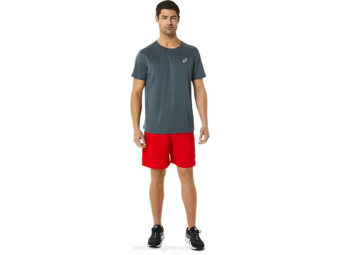 Asics pantalón corto 7 pulgadas hombre rojo fuego gris estampado ligero - Image 4