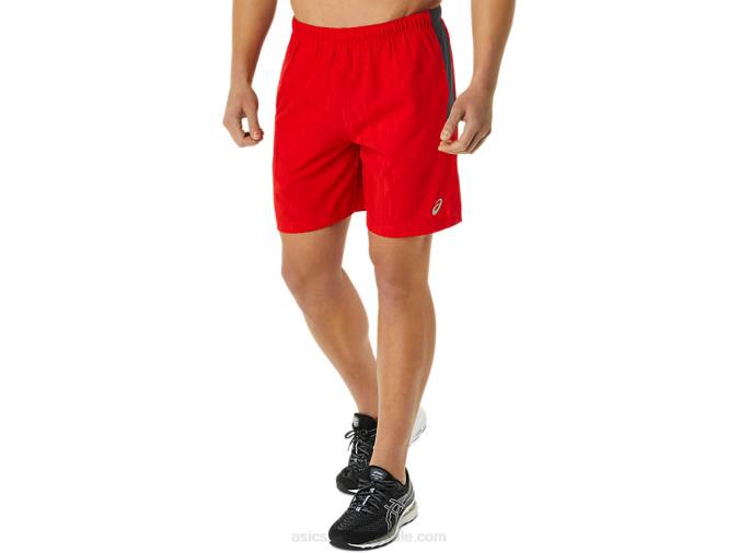 Asics pantalón corto 7 pulgadas hombre rojo fuego gris estampado ligero - Image 1