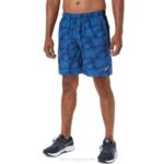 Asics pantalón corto 7 pulgadas hombre tie-dye azul y negro