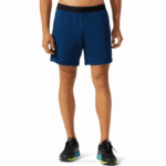 Asics pantalón corto de entrenamiento 7 pulgadas hombre brezo azul