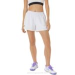 Asics pantalón corto femenino blanco brillante estilo moderno