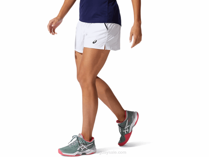 Asics pantalón corto femenino blanco brillante estilo moderno - Image 3