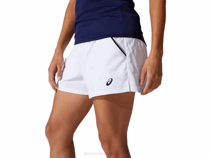 Asics pantalón corto femenino blanco brillante estilo moderno - Image 4
