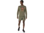 Asics pantalón corto logo Fujitrail hombre verde estilo y confort - Image 4