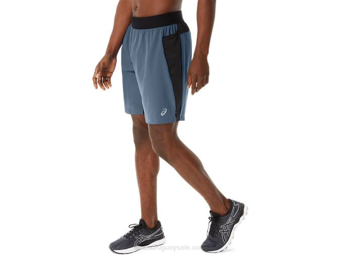 Asics pantalón corto mezclador 9 pulgadas hombre azul acero con estilo - Image 3