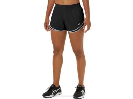 Asics pantalón corto mujer pr lyte 25 pulgadas negro hoja de roca rendimiento