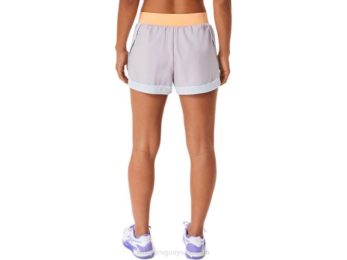 Asics pantalón corto mujer violeta oscuro naranja pop estilo deportivo - Image 2