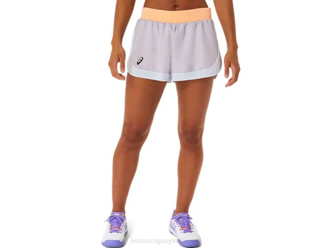 Asics pantalón corto mujer violeta oscuro naranja pop estilo deportivo - Image 1