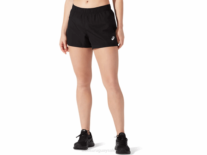 Asics pantalón corto plateado de 4 pulgadas mujer rendimiento negro - Image 1