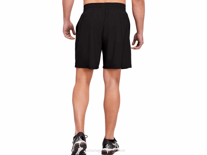 Asics pantalón corto tejido tren 7 pulgadas hombre negro rendimiento - Image 2