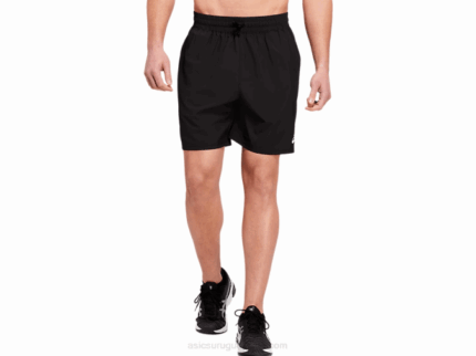 Asics pantalón corto tejido tren 7 pulgadas hombre negro rendimiento