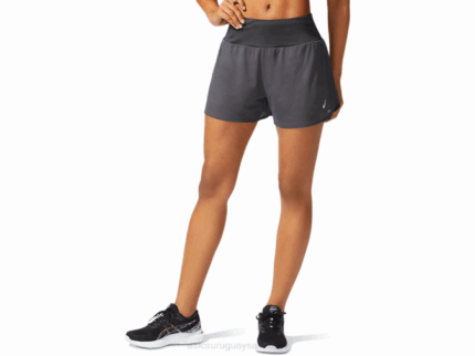 Asics Pantalón Corto Ventilado 2 en 1 Mujer Gris Melocotón