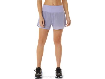 Asics Pantalón Corto Ventilado 2-en-1 Mujer Vapor Sombra Nocturna