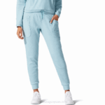 Asics pantalón de chándal elástico suave mujer azul humo
