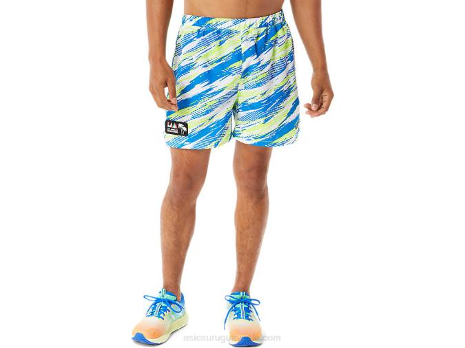 Asics Pantalones Cortos 5 Pulgadas Hombre Verde Peligro Listos para Usar - Image 1