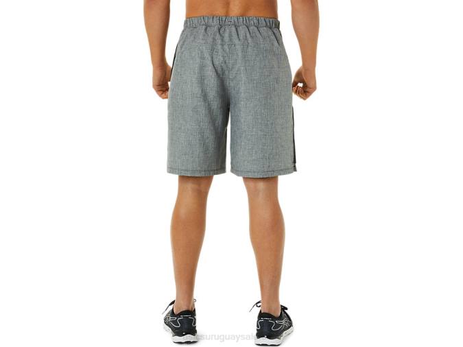 Asics pantalones cortos 9 pulgadas jaspeado gris oscuro negro listos para usar - Image 2