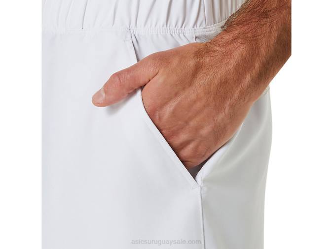 Asics pantalones cortos 9in hombres blanco brillante estilo deportivo - Image 4