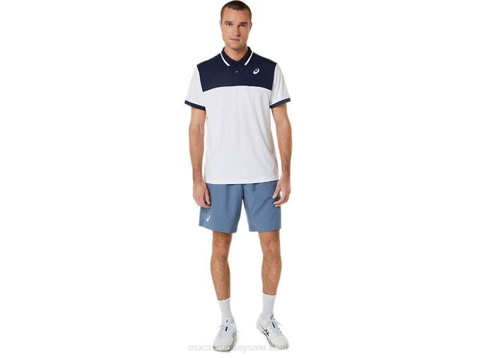 Asics pantalones cortos 9in para hombres azul acero cómodos y ligeros - Image 4