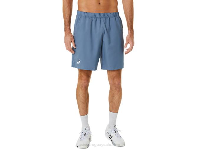 asics_pantalones_cortos_9in_para_hombres_azul_acero_comodos_y_ligeros.jpg Asics pantalones cortos 9in para hombres azul acero cómodos y ligeros - Image 1