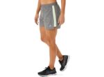 Asics pantalones cortos de 3 pulgadas mujer gris oscuro amarillo estilo deportivo - Image 3