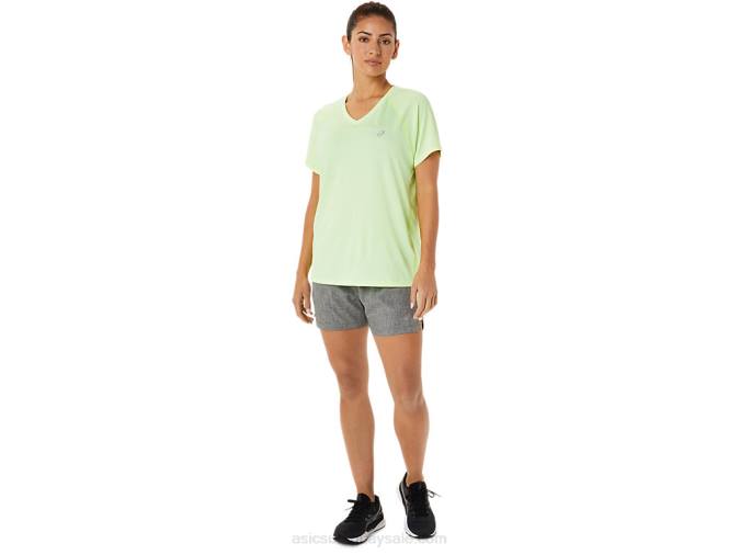 Asics pantalones cortos de 3 pulgadas mujer gris oscuro amarillo estilo deportivo - Image 4