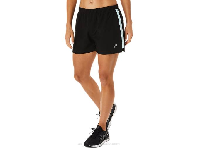 Asics pantalones cortos de 3 pulgadas mujer negro azul claro rendimiento - Image 3
