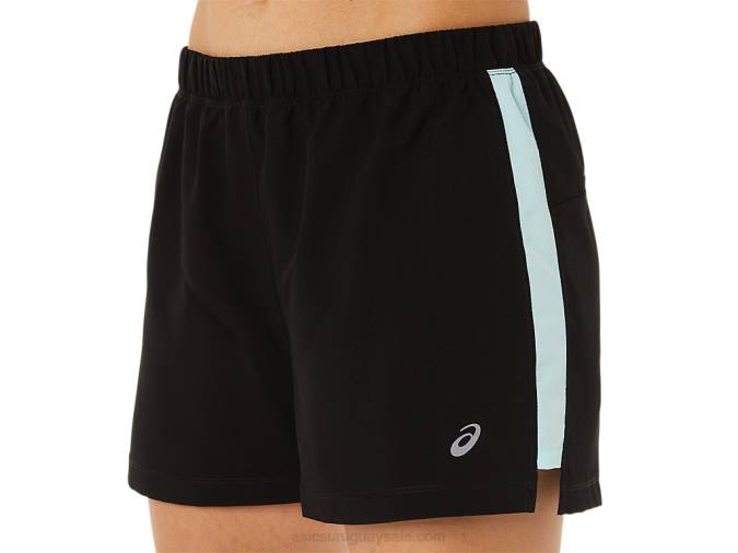 Asics pantalones cortos de 3 pulgadas mujer negro azul claro rendimiento - Image 4