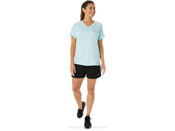 Asics pantalones cortos de 3 pulgadas mujer negro azul claro rendimiento - Image 5