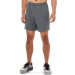 Asics pantalones cortos de 7 pulgadas hombre gris jaspeado estilo y comodidad