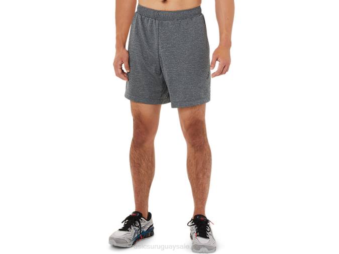 Asics pantalones cortos de 7 pulgadas hombre gris jaspeado estilo y comodidad - Image 1