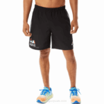 Asics pantalones cortos de 7 pulgadas rendimiento negro para hombre