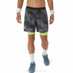 Asics pantalones cortos de hombre 7in gris estilo deportivo