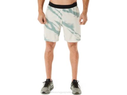 Asics pantalones cortos de hombre estampado gris humo y gris pizarra