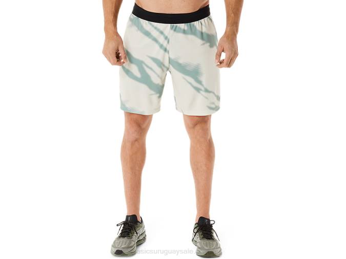 Asics pantalones cortos de hombre estampado gris humo y gris pizarra - Image 1