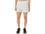 Asics pantalones cortos de mujer 3 pulgadas blanco brillante estilo deportivo