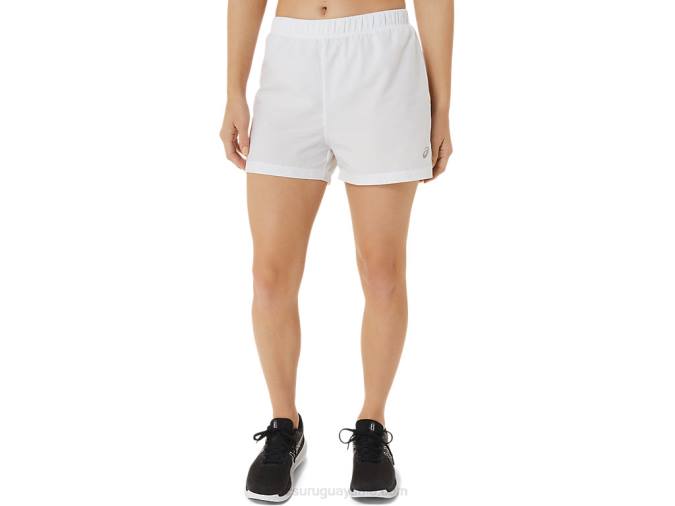 Asics pantalones cortos de mujer 3 pulgadas blanco brillante estilo deportivo - Image 1